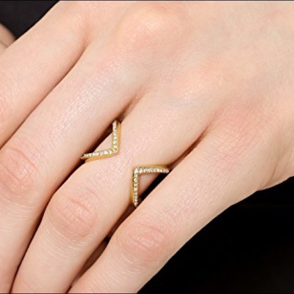 Michael Kors Jewelry - NWT Michael Kors Gold Tone Pave Open Arrow Ring